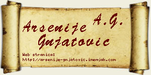 Arsenije Gnjatović vizit kartica